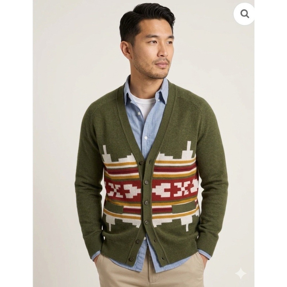 Pendleton Mens M The Portland Collection Wallowa Merino Wool Cardigan
